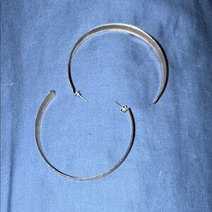 Large Silver Tone Hoop Earrings